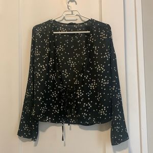 Tie Front Blouse with Star Print